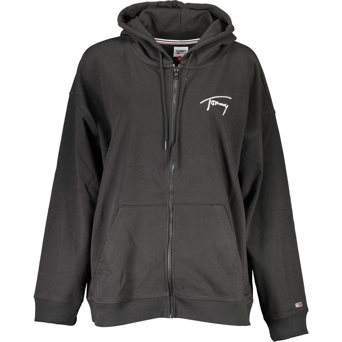 Tommy Hilfiger Elegant Hooded Zip Sweatshirt in Black Tommy Hilfiger