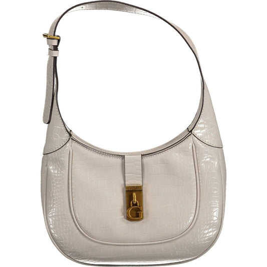 Guess Jeans Chic Gray Shoulder Bag with Contrasting Details Guess Jeans