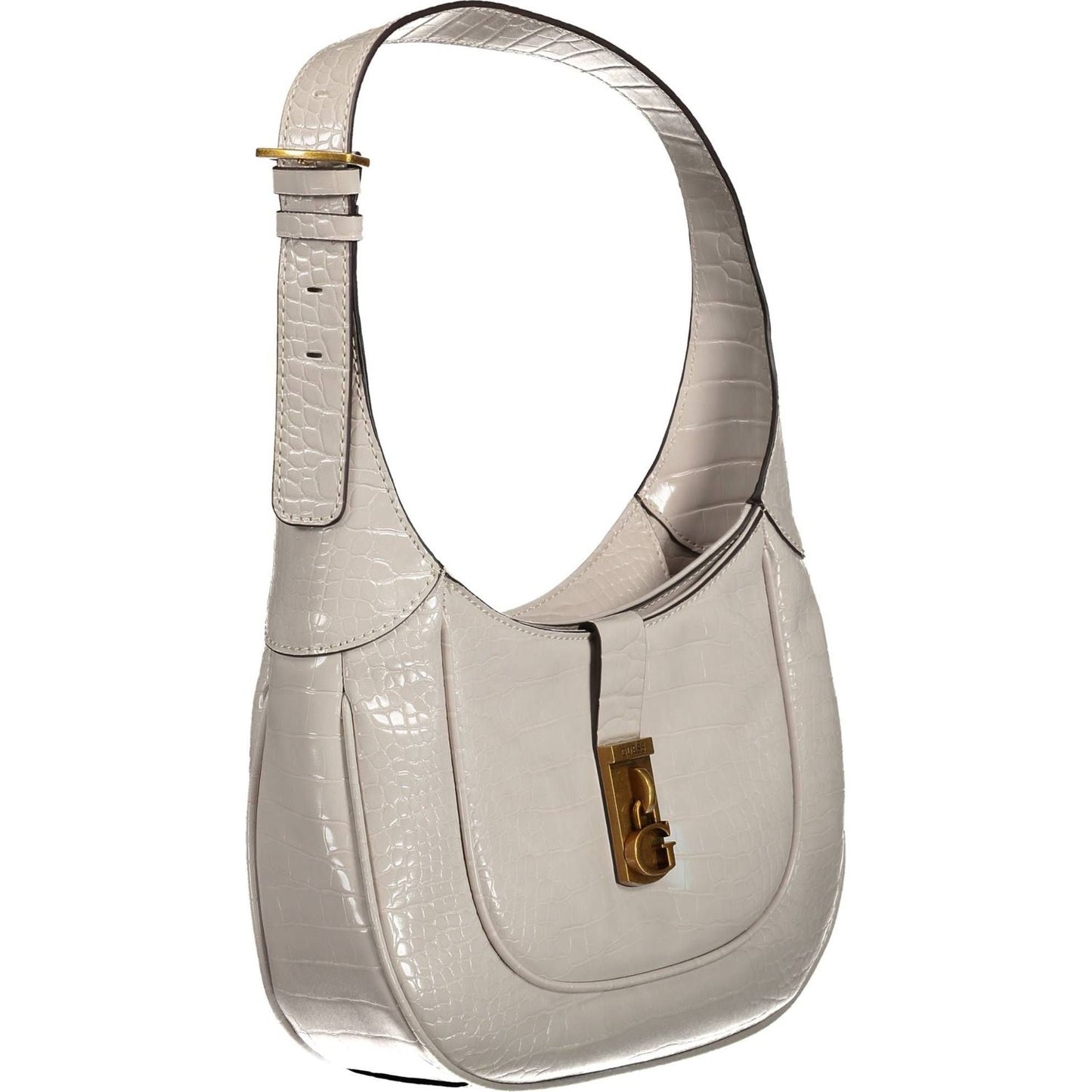 Guess Jeans Chic Gray Shoulder Bag with Contrasting Details Guess Jeans