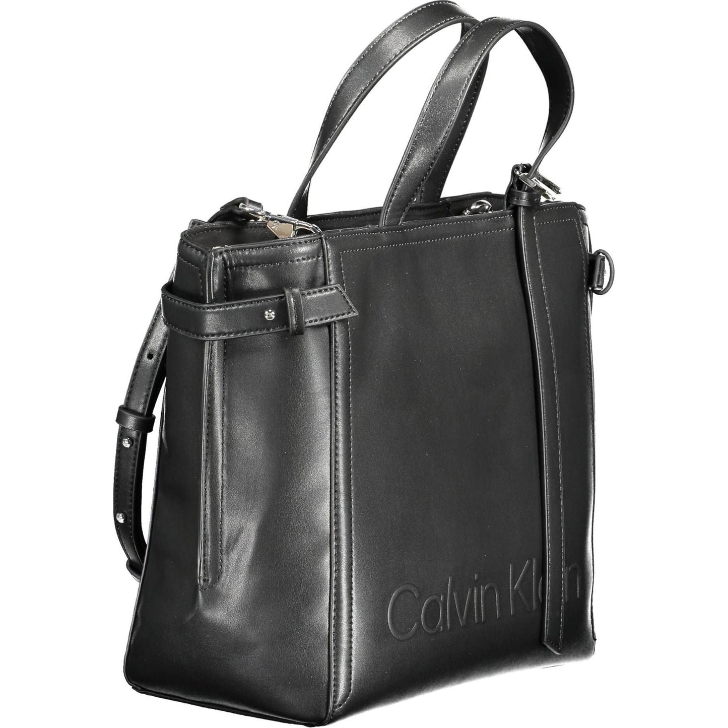 Calvin Klein Elegant Black Two-Handle Recycled Polyester Bag Calvin Klein