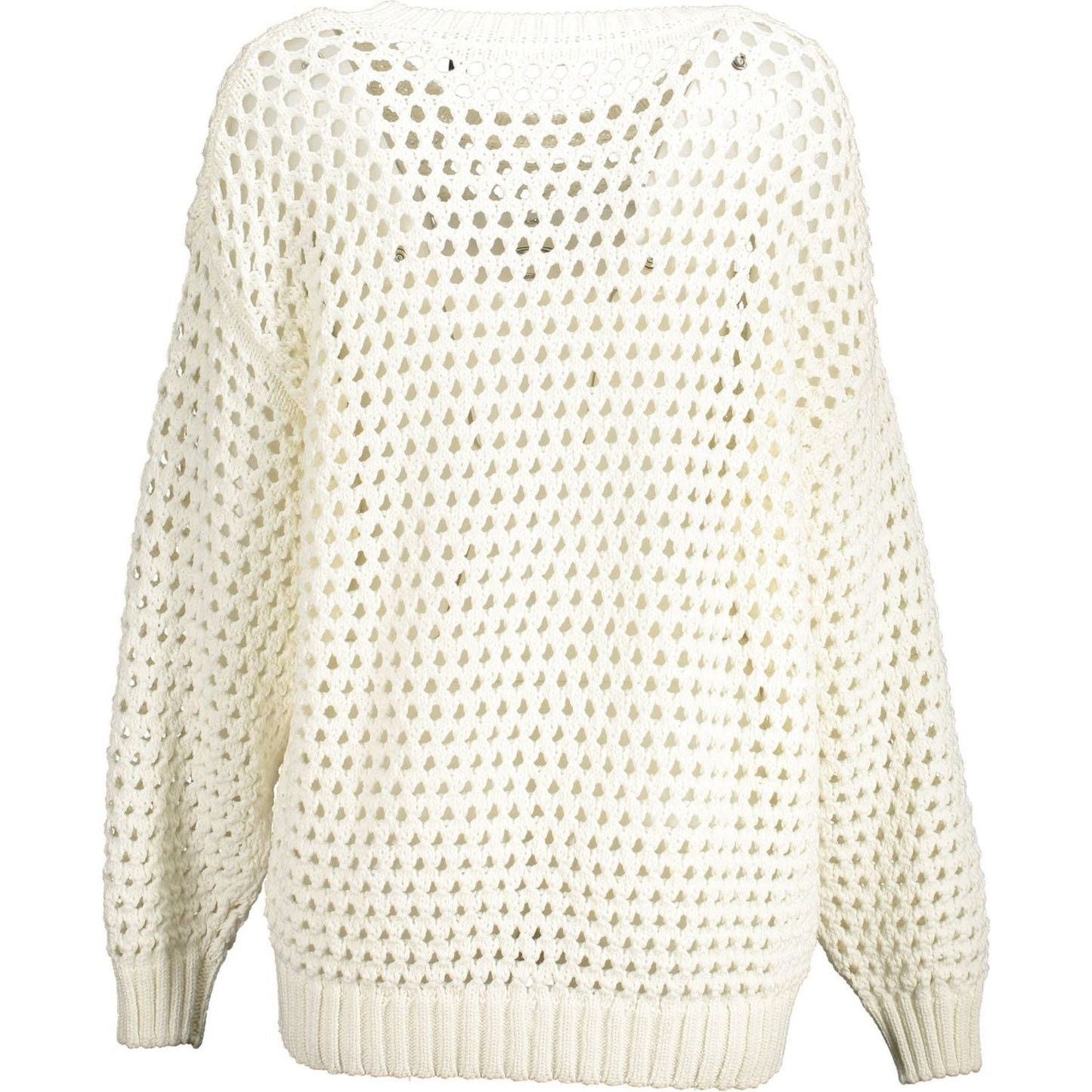 Gant Elegant White Perforated Crewneck Sweater Gant