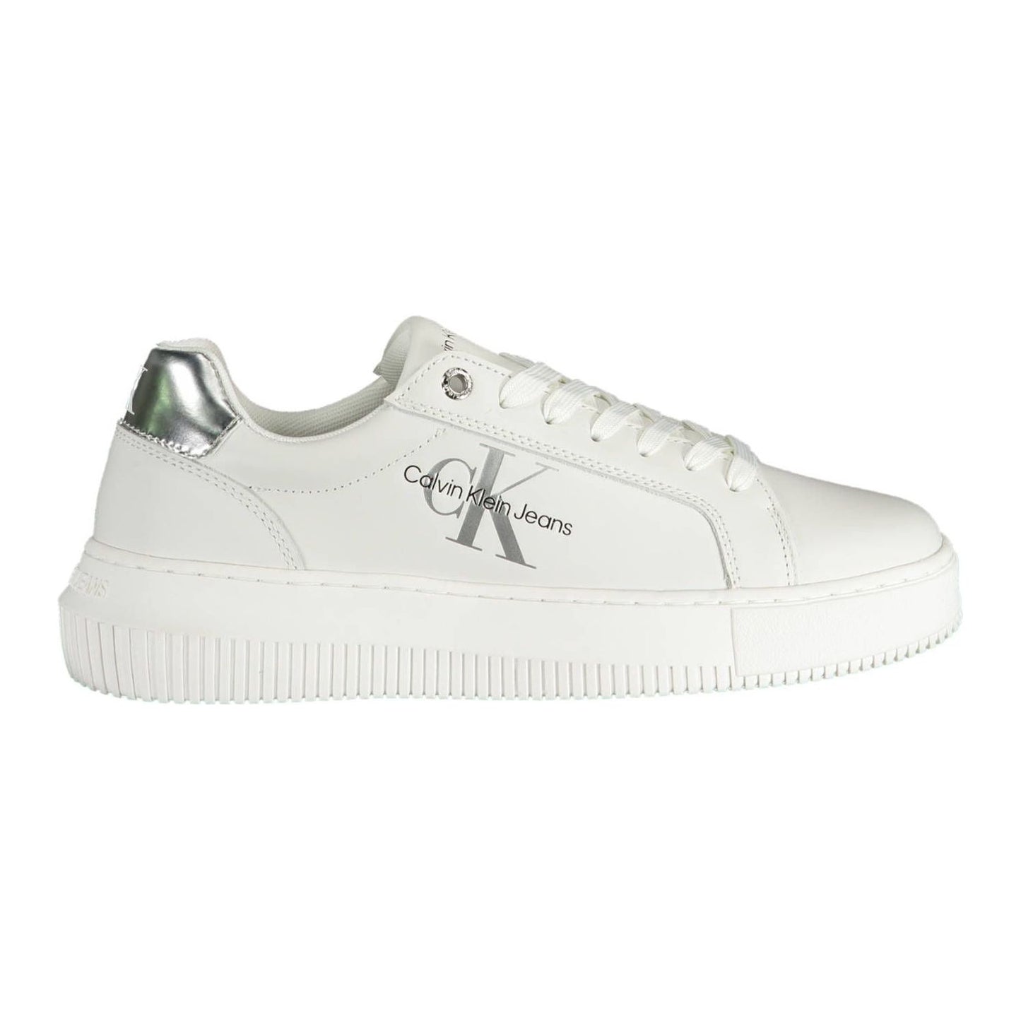 Calvin Klein Chic White Contrasting Lace-Up Sneakers Calvin Klein