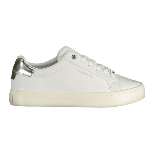 Calvin Klein Elegant White Contrast Lace-Up Sneakers Calvin Klein