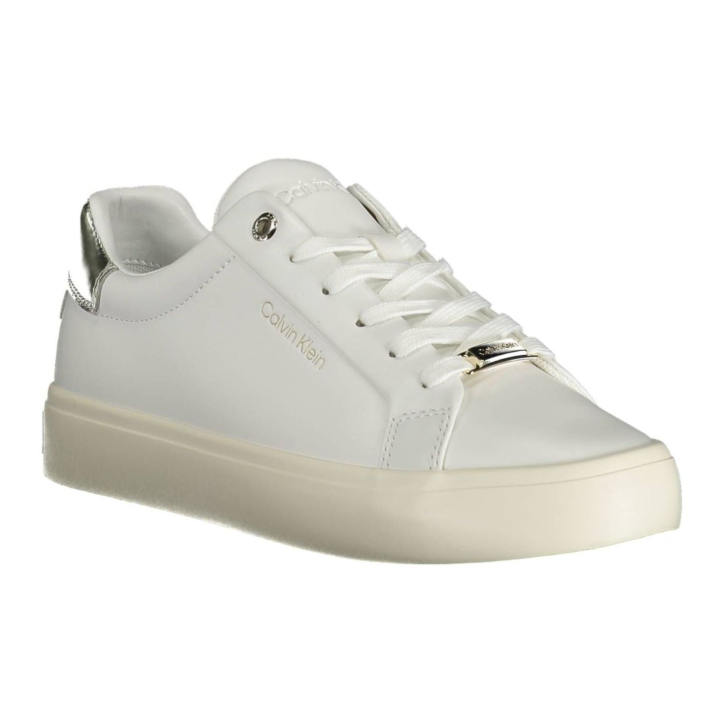 Calvin Klein Elegant White Contrast Lace-Up Sneakers Calvin Klein