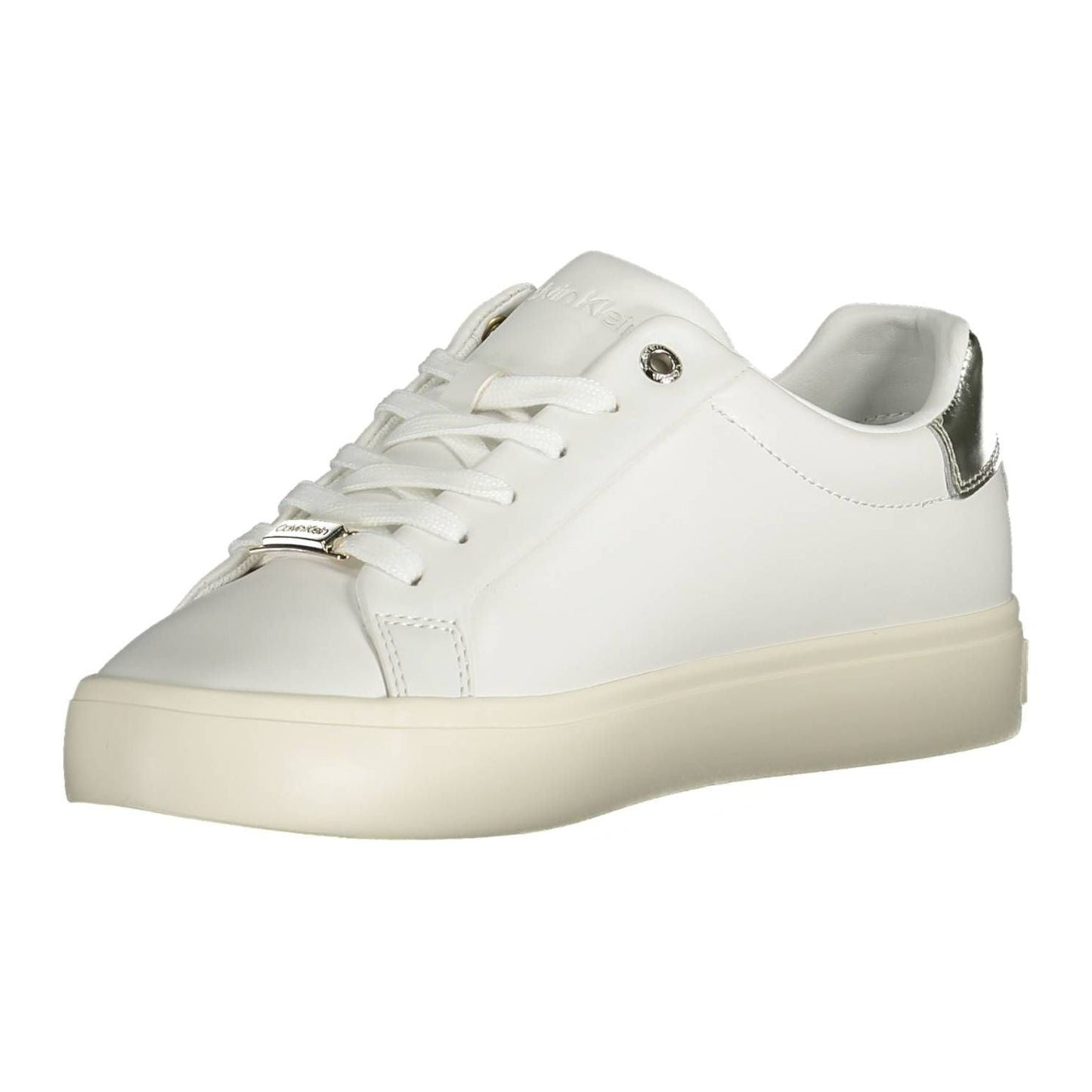 Calvin Klein Elegant White Contrast Lace-Up Sneakers Calvin Klein