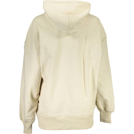 Calvin Klein Beige Hooded Cotton Sweatshirt with Logo Detail Calvin Klein