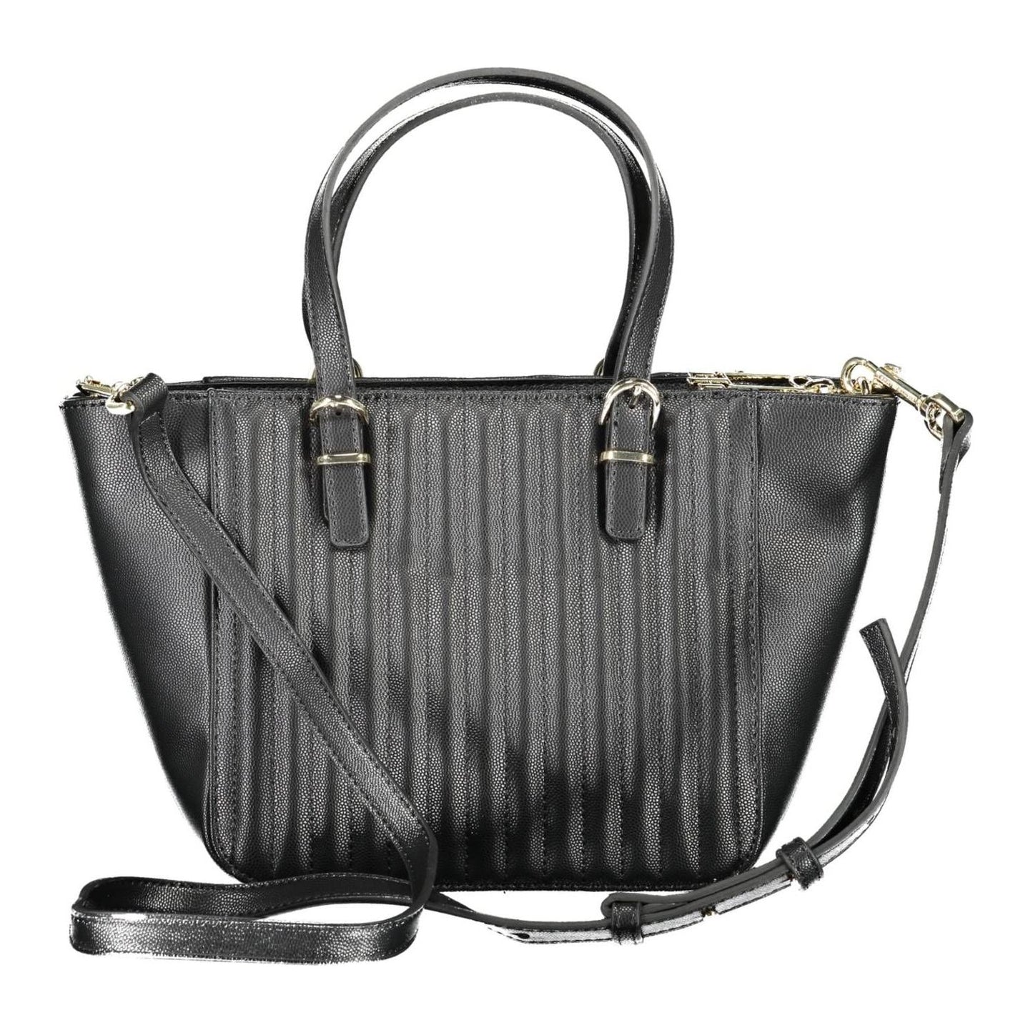 Tommy Hilfiger Chic Black Polyurethane Handbag with Contrasting Details Tommy Hilfiger