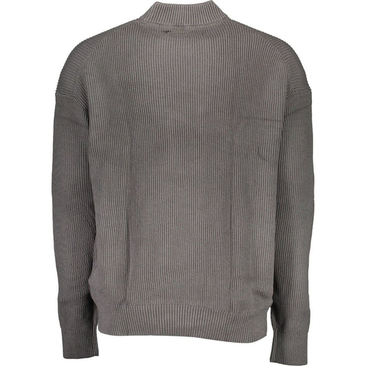 Calvin Klein Elegant Gray Turtleneck with Sleek Embroidery Calvin Klein