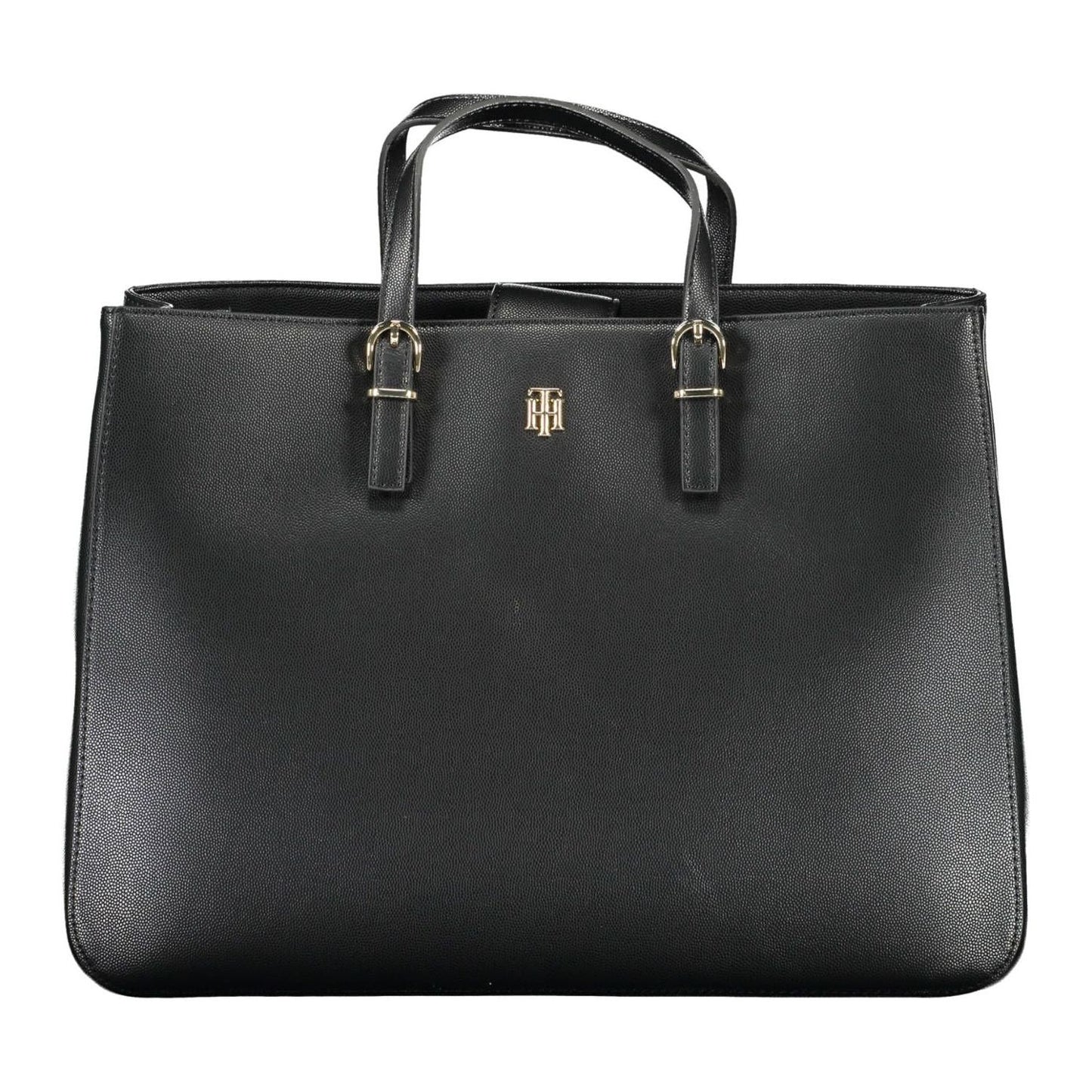 Tommy Hilfiger Elegant Black Contrast Detail Handbag Tommy Hilfiger