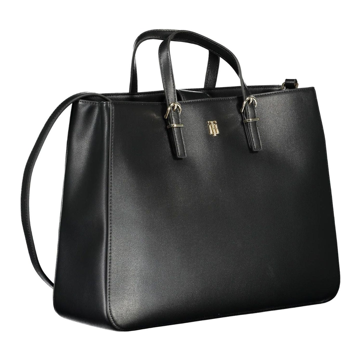 Tommy Hilfiger Elegant Black Contrast Detail Handbag Tommy Hilfiger