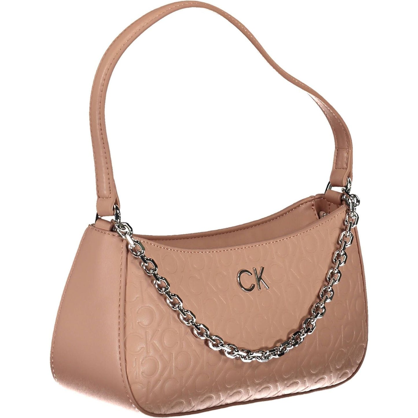 Calvin Klein Chic Pink Chain Handle Bag with Contrasting Details Calvin Klein