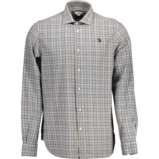 U.S. POLO ASSN. Elegant Gray Cotton Long Sleeve Shirt U.S. POLO ASSN.