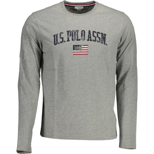 U.S. POLO ASSN. Elegant Gray Printed Long Sleeve Tee U.S. POLO ASSN.