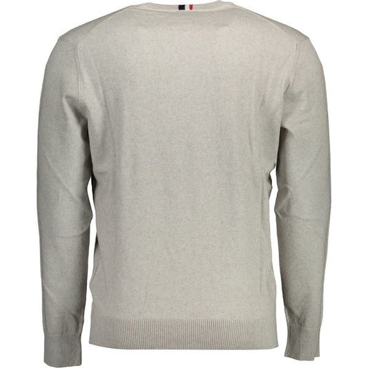 U.S. POLO ASSN. Elegant Gray Cotton-Cashmere Men's Sweater U.S. POLO ASSN.