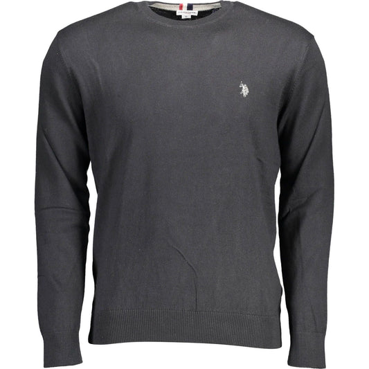 U.S. POLO ASSN. Elegant Black Cotton-Cashmere Sweater U.S. POLO ASSN.