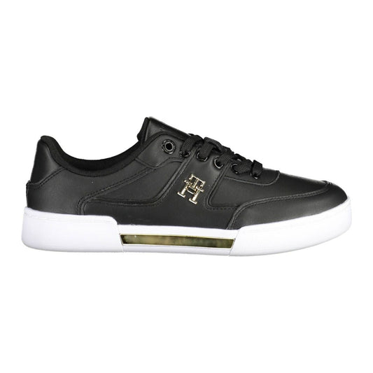 Tommy Hilfiger Chic Black Lace-Up Sneakers with Contrasting Accents Tommy Hilfiger