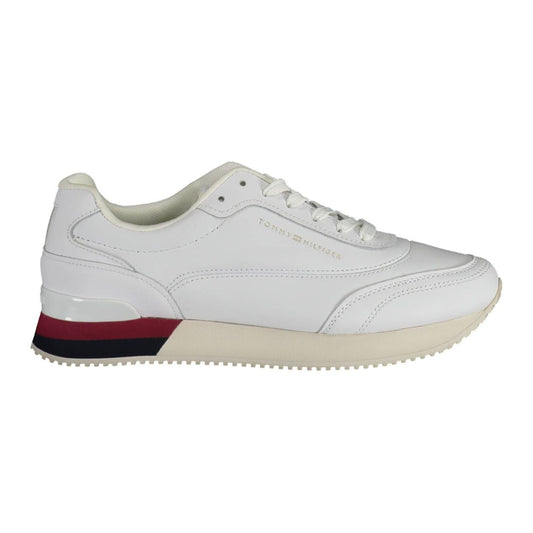 Tommy Hilfiger Chic White Lace-Up Sneakers with Logo Detail Tommy Hilfiger