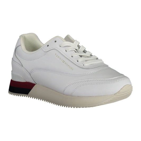 Tommy Hilfiger Chic White Lace-Up Sneakers with Logo Detail Tommy Hilfiger