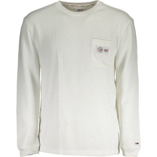 Tommy Hilfiger Chic White Cotton Blend Sweater Tommy Hilfiger