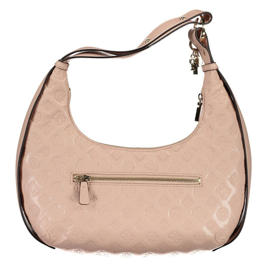 Guess Jeans Chic Pink Contrasting Details Shoulder Bag Guess Jeans