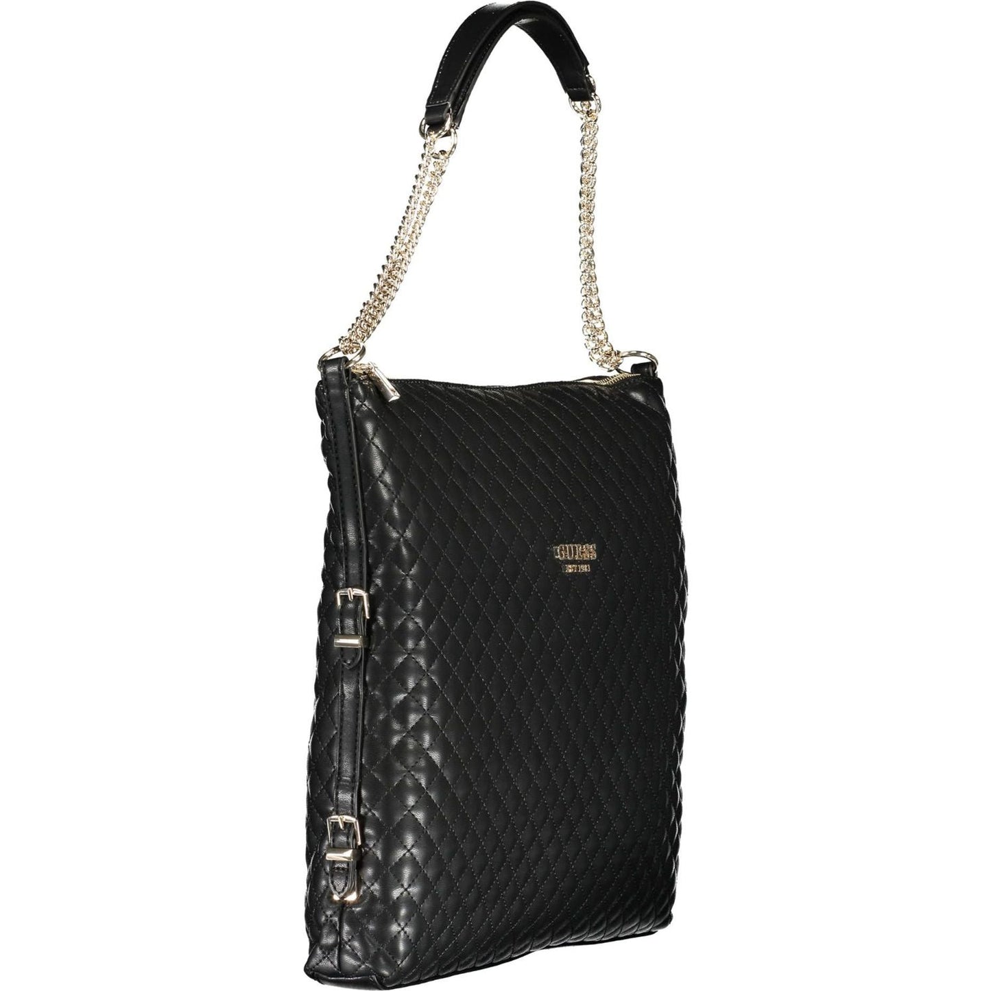 Guess Jeans Chic Two-Chain Black Shoulder Bag Guess Jeans