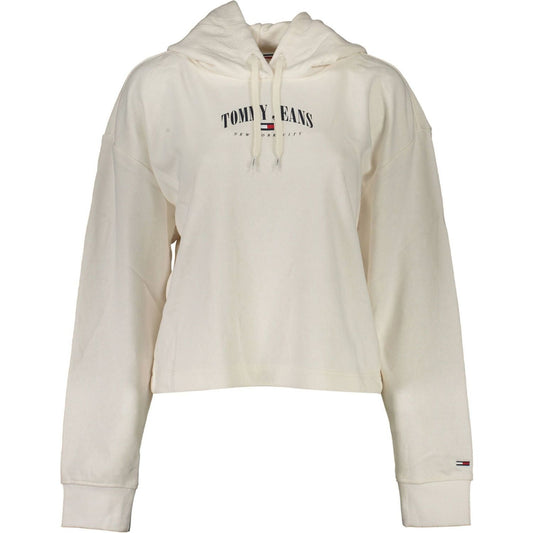 Tommy Hilfiger Chic White Embroidered Hooded Sweatshirt Tommy Hilfiger