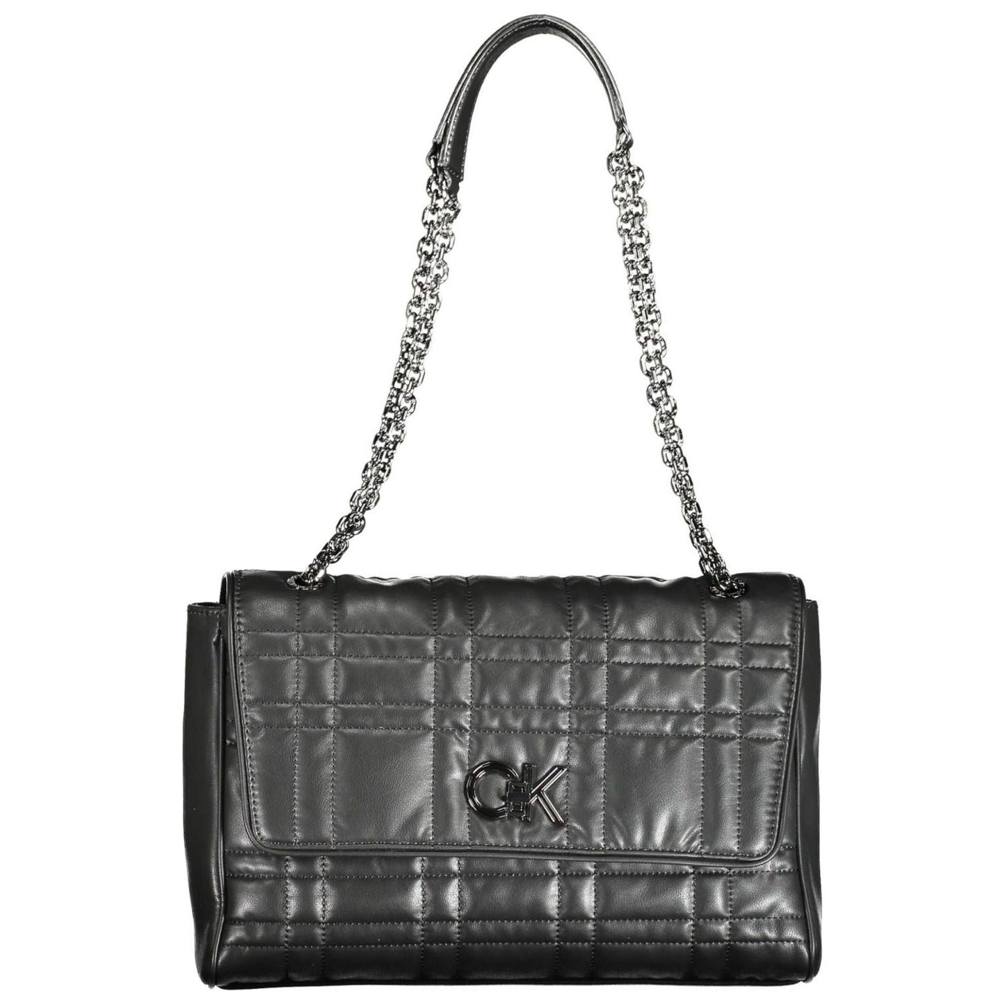 Calvin Klein Elegant Black Chain-Handle Bag with Twist Lock Calvin Klein