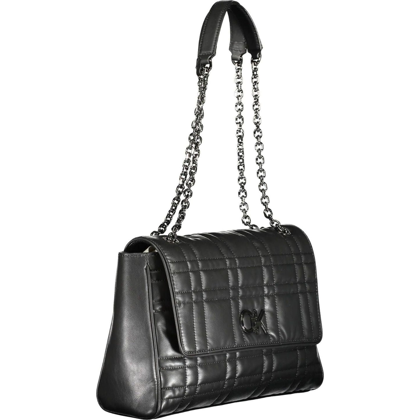 Calvin Klein Elegant Black Chain-Handle Bag with Twist Lock Calvin Klein