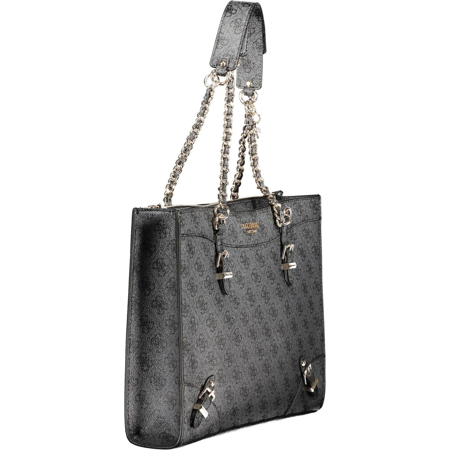 Guess Jeans Chic Black Chain Handled Shoulder Bag Guess Jeans