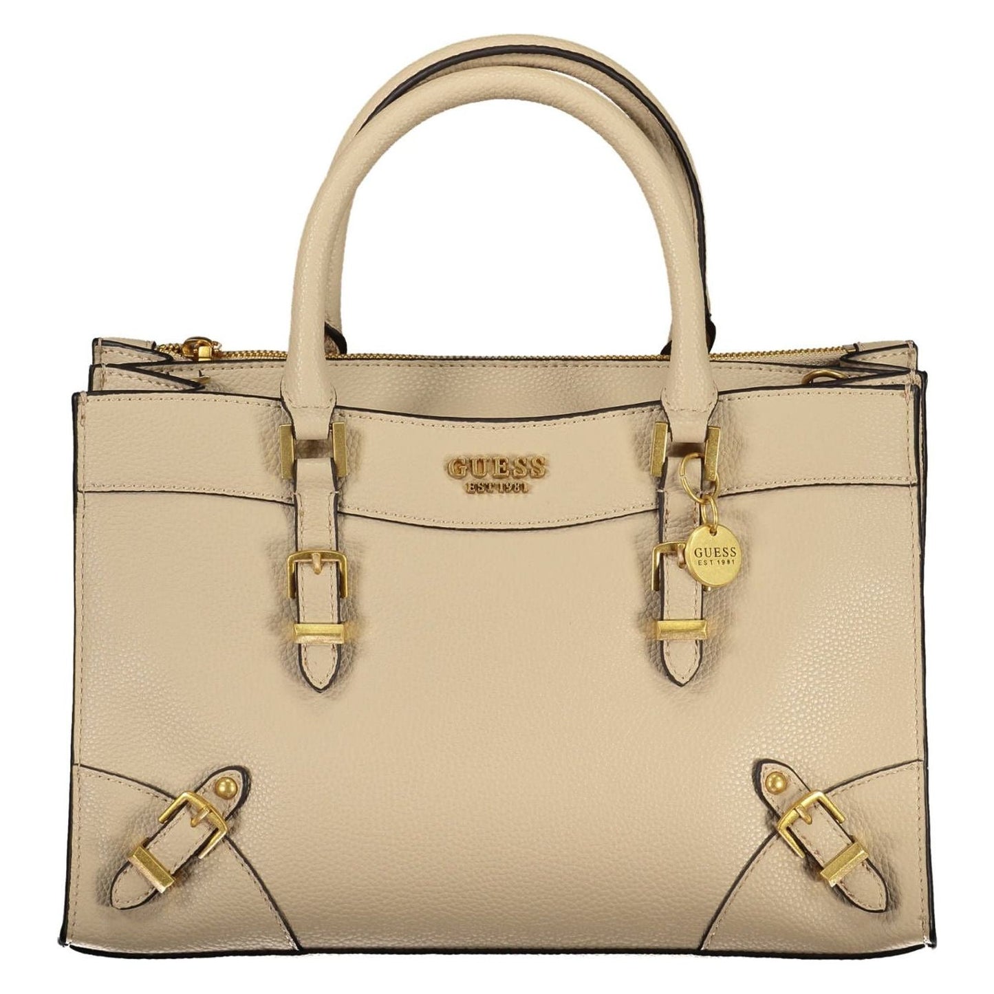 Guess Jeans Chic Beige Dual Compartment Handbag Guess Jeans