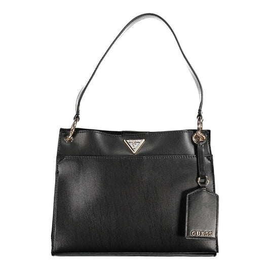 Guess Jeans Chic Black Shoulder Bag with Contrasting Details Guess Jeans