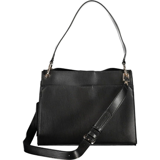 Guess Jeans Chic Black Shoulder Bag with Contrasting Details Guess Jeans