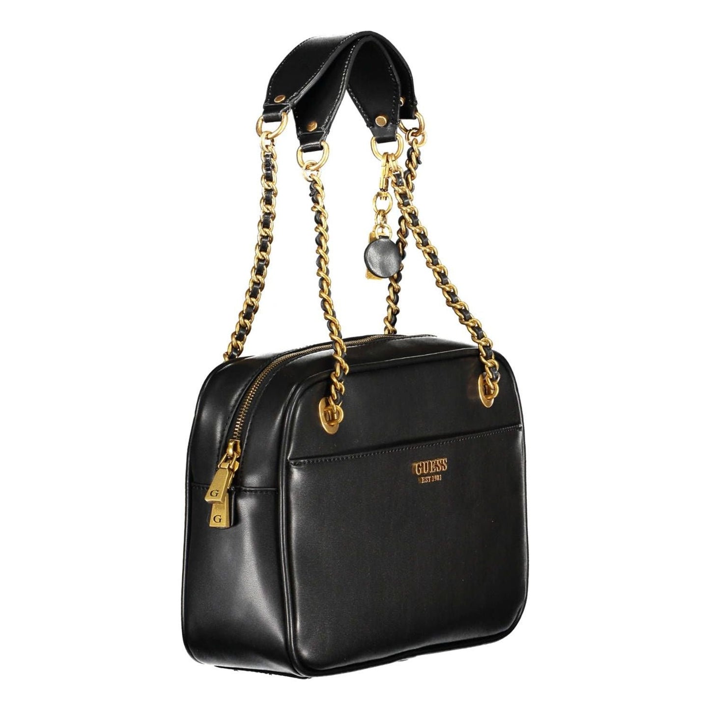 Guess Jeans Elegant Black Chain Shoulder Bag Guess Jeans