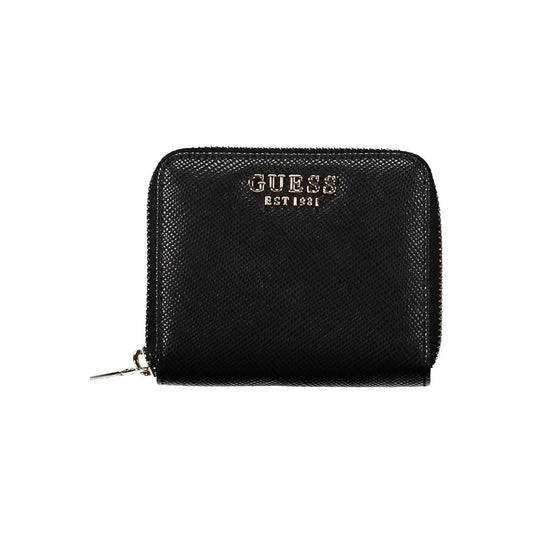 Guess Jeans Sleek Black Polyethylene Zip Wallet Guess Jeans