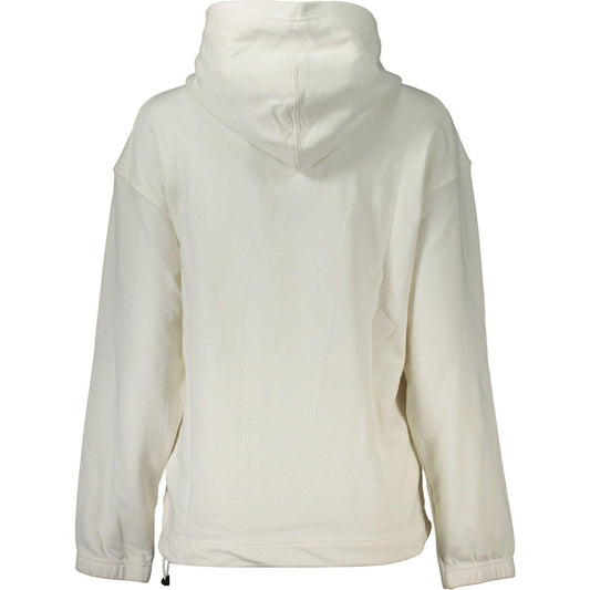 Calvin Klein Chic White Hooded Sweatshirt with Logo Print Calvin Klein