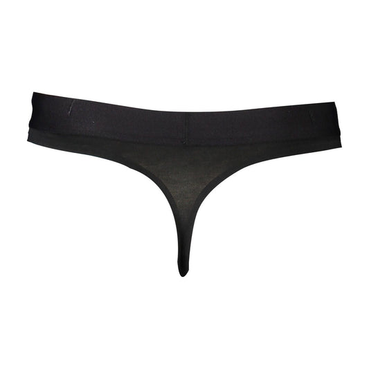 Calvin Klein Black Cotton Women Thong Calvin Klein