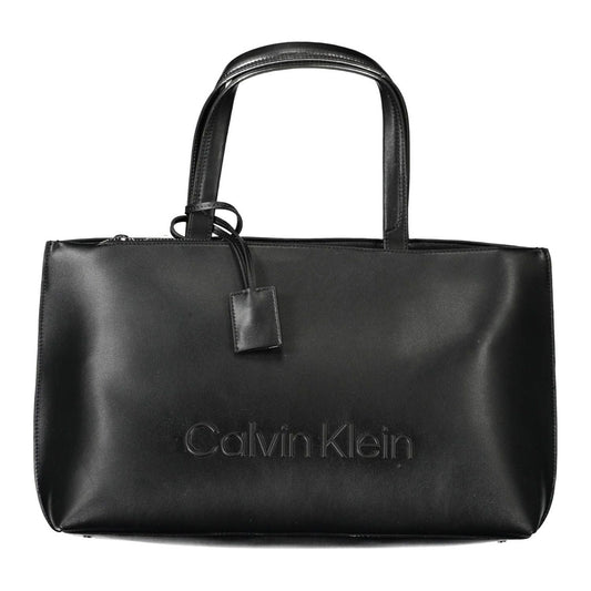 Calvin Klein Elegant Black Shoulder Bag with Contrast Details Calvin Klein