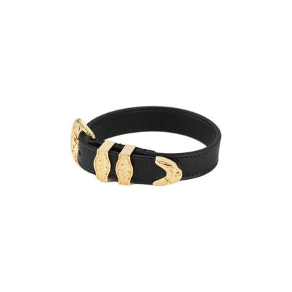 Versace Medusa Western Buckle Smooth Leather Gold Plated Brass Gold Bracelet Versace