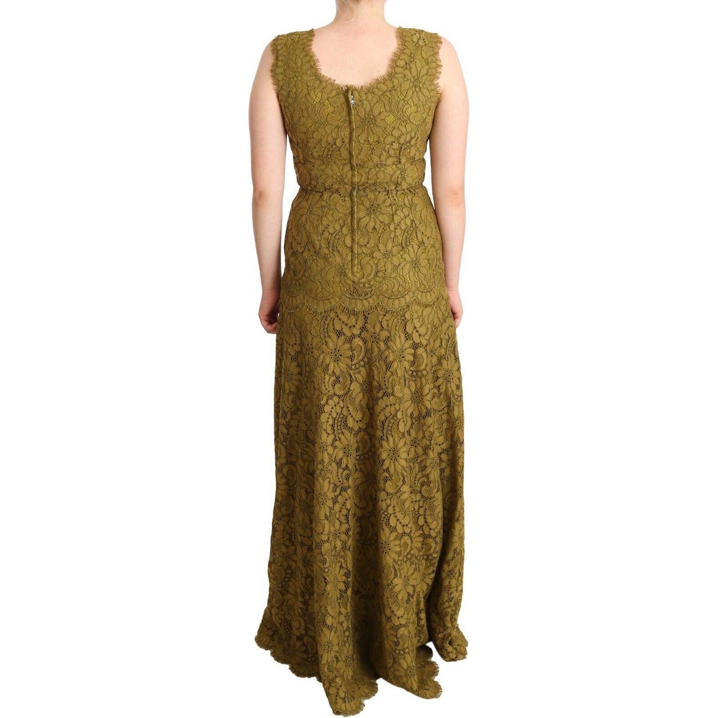 Dolce & Gabbana Elegant Lace Floor-Length Sleeveless Gown Dolce & Gabbana