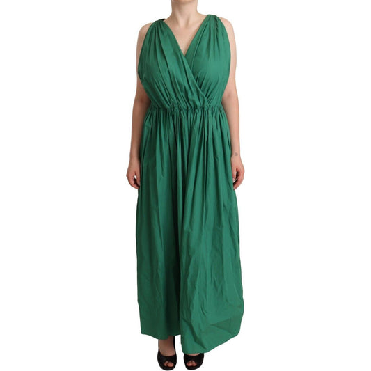 Dolce & Gabbana Elegant Deep Green Sleeveless A-Line Dress Dolce & Gabbana