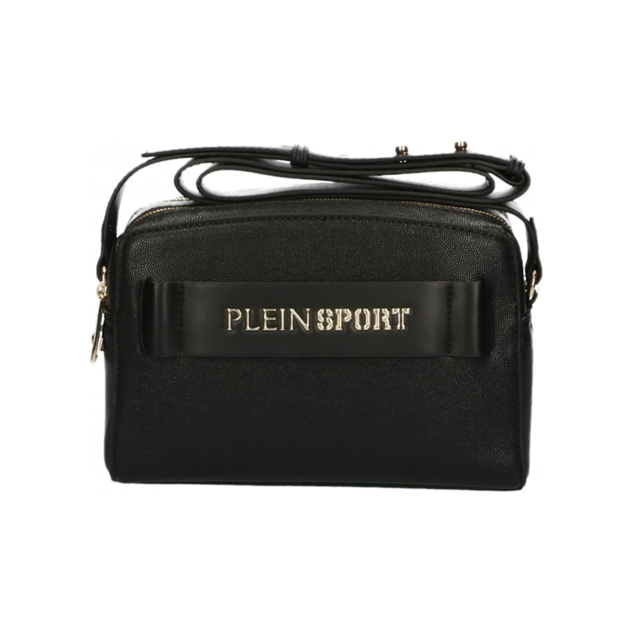 Plein Sport Sleek Black Double-Zip Crossbody Bag Plein Sport