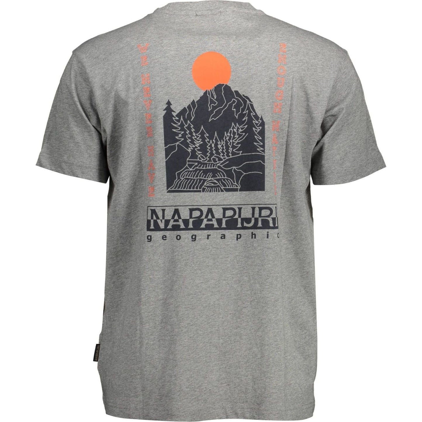 Napapijri Chic Crew Neck Logo Tee in Gray Napapijri