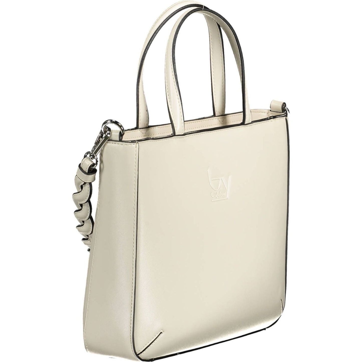 BYBLOS Elegant White Contrast Detail Handbag BYBLOS