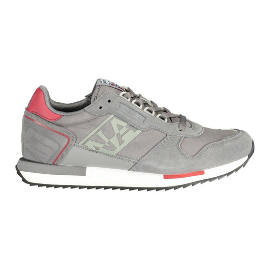 Napapijri Trendy Gray Laced Sports Sneakers Napapijri