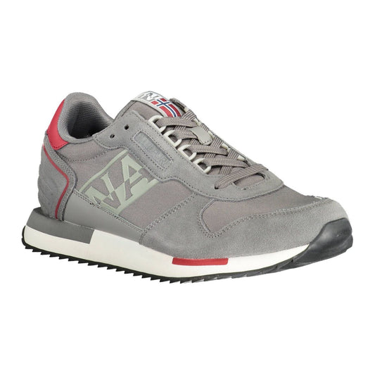 Napapijri Trendy Gray Laced Sports Sneakers Napapijri