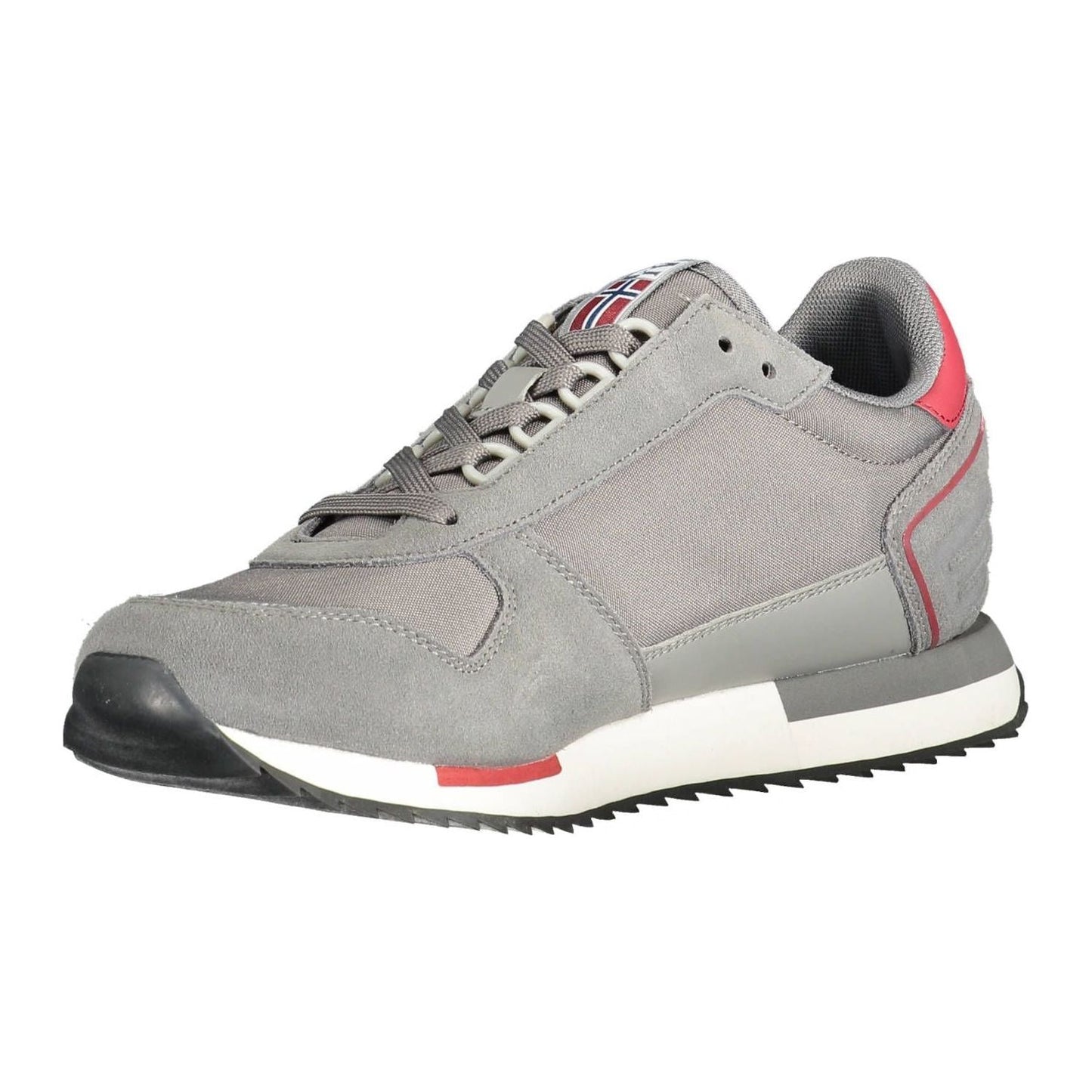 Napapijri Gray Leather Men Sneaker Napapijri