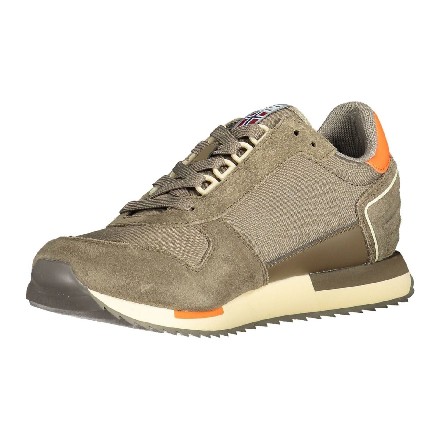 Napapijri Brown Leather Men Sneaker Napapijri