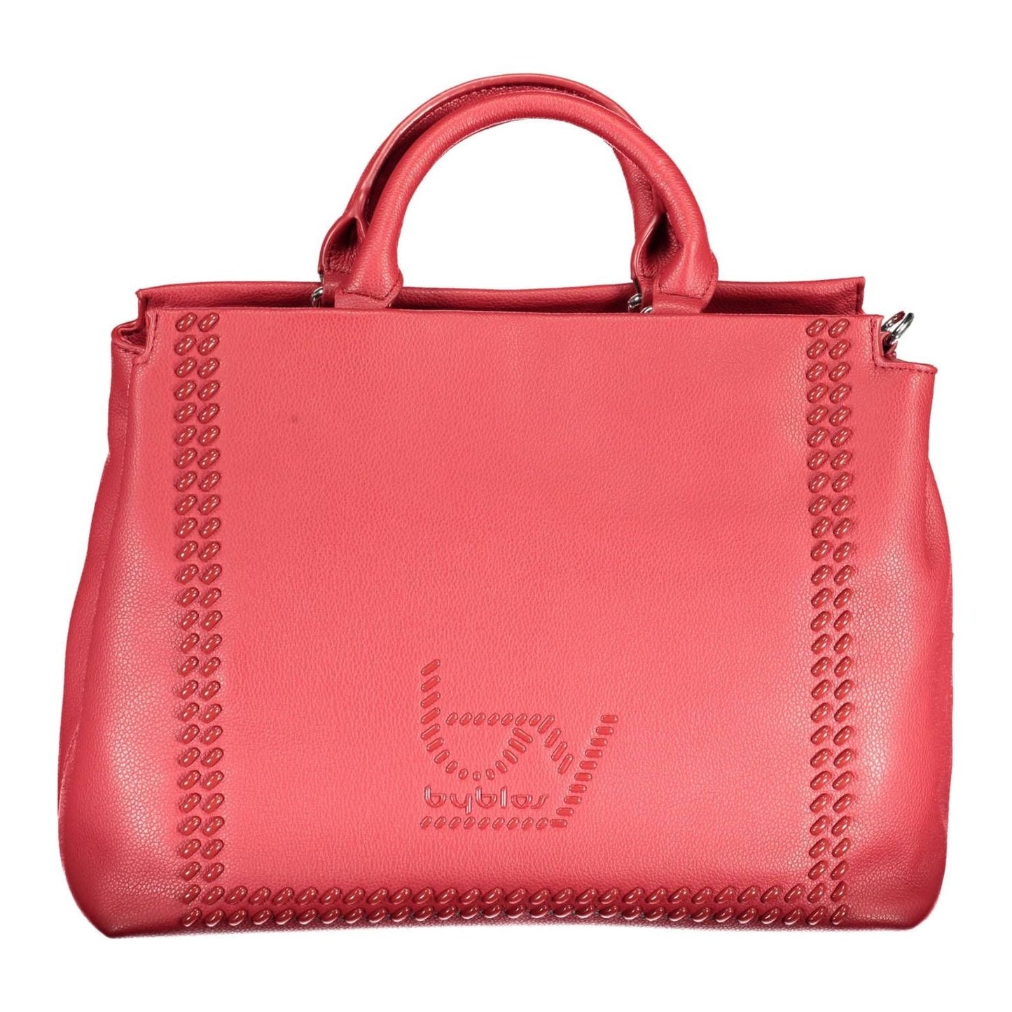 BYBLOS Elegant Red Two-Compartment Handbag with Logo Detail BYBLOS