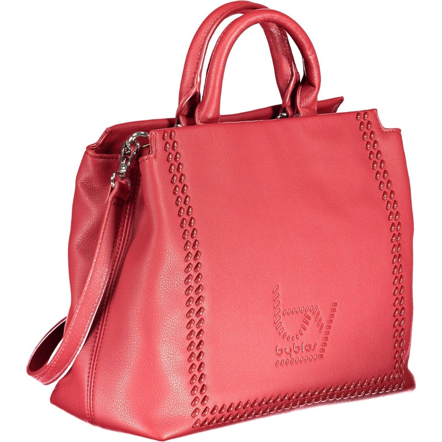 BYBLOS Elegant Red Two-Compartment Handbag with Logo Detail BYBLOS