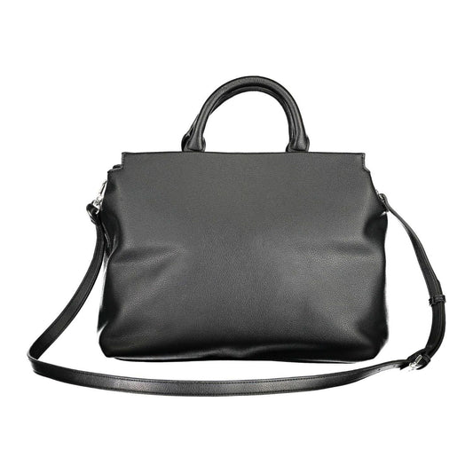 BYBLOS Elegant Two-Handle Black Handbag with Contrasting Details BYBLOS